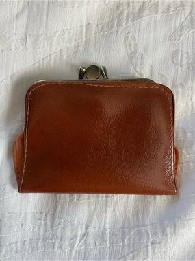 Vintage 1960s Star Brand Brown Faux Leather French Purse Wallet-Hong Kong